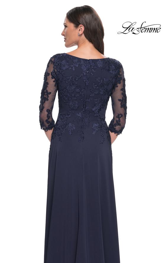 Picture of: Jersey Gown with Boat Neckline and Lace Detailing, Style: 29251, Detail Picture 10