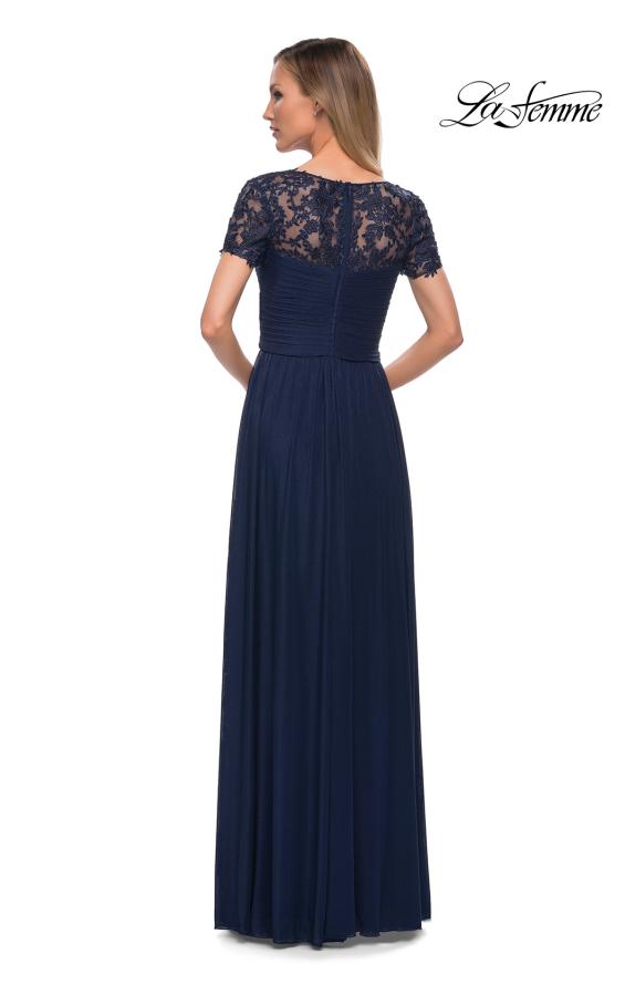 Picture of: Jersey Long Evening Dress with Short Lace Sleeves, Style: 29772, Detail Picture 10