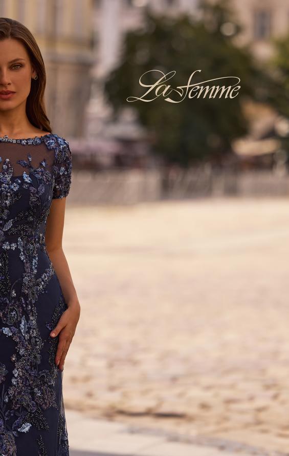 Picture of: Long Beaded Lace Dress with Sheer Neckline, Style: 29961, Detail Picture 3, Landscape