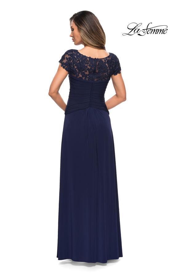 Picture of: Jersey Dress with Ruching and Floral Neckline, Style: 28029, Detail Picture 4