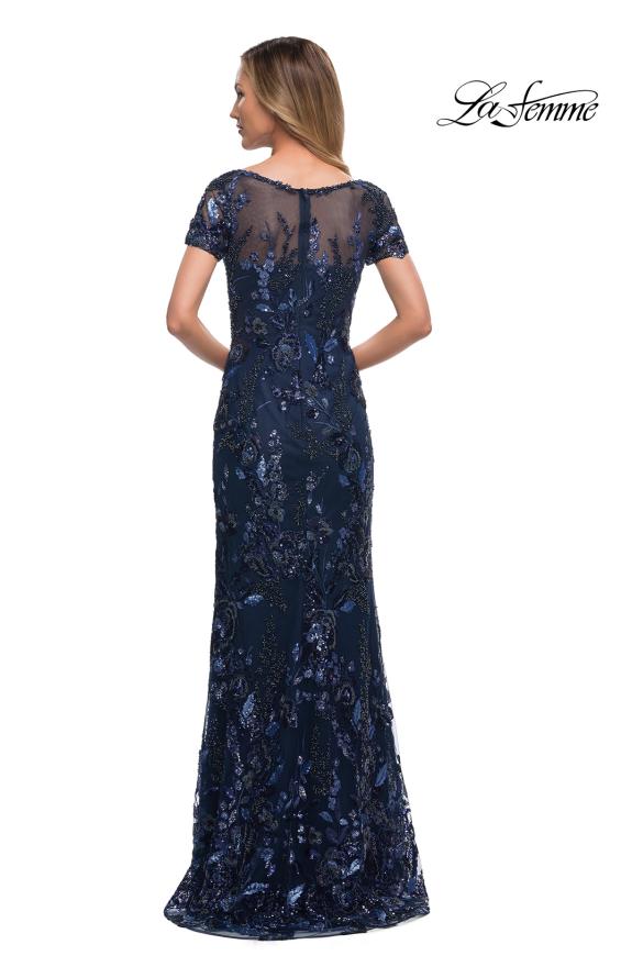 Picture of: Long Beaded Lace Dress with Sheer Neckline, Style: 29961, Detail Picture 5