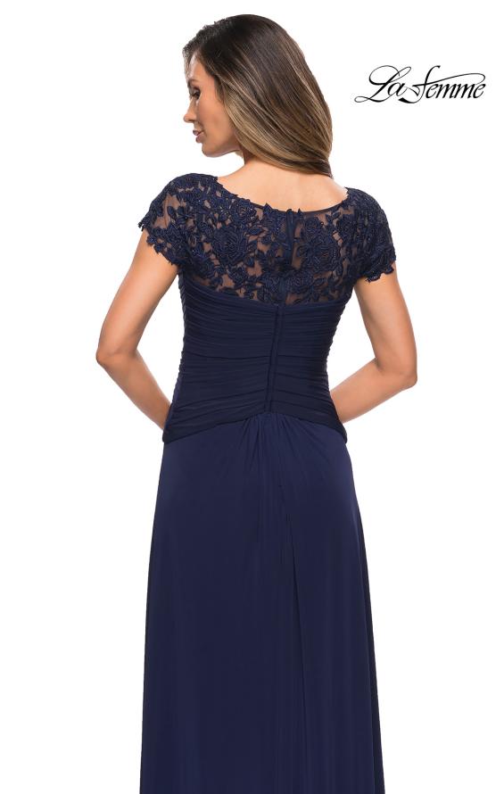 Picture of: Jersey Dress with Ruching and Floral Neckline, Style: 28029, Detail Picture 6