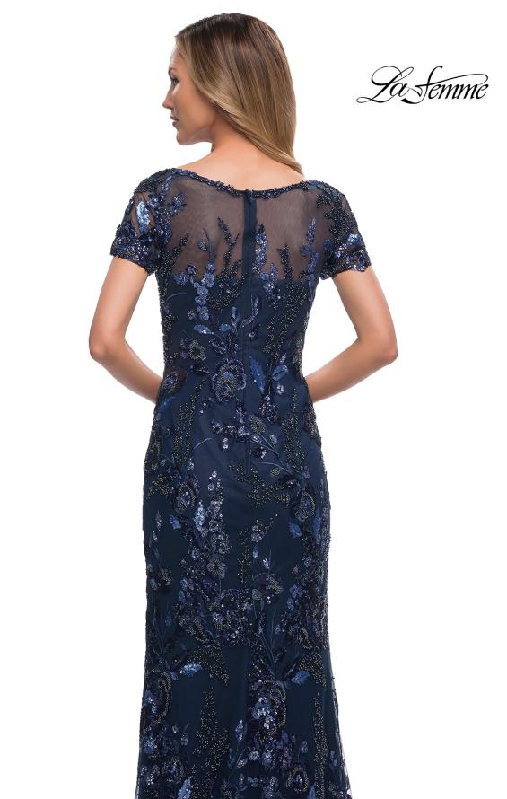 Picture of: Long Beaded Lace Dress with Sheer Neckline, Style: 29961, Detail Picture 7