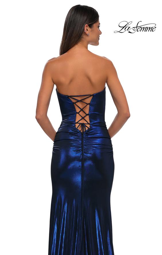 Picture of: Stunning Metallic Prom Dress with Sweetheart Neckline in Navy, Style: 32757, Detail Picture 16