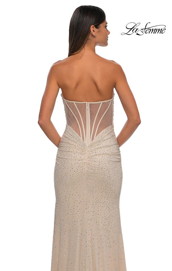 Picture of: Strapless Net Jersey Prom Dress with Unique Rhinestones in Nude, Style: 32774, Detail Picture 14