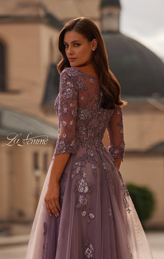 Picture of: A-line Tulle Mother of the Bride Dress with Gorgeous Beaded Lace in Orchid, Style: 32538, Detail Picture 4