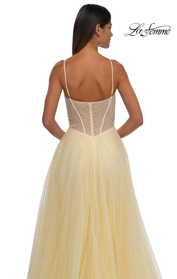 Picture of: Cute A-line Prom Dress with Pearl and Rhinestone Tulle in Pale Yellow, Style: 32644, Detail Picture 13