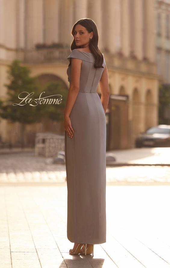 Picture of: Long Jersey Dress with Ruching and Cap Sleeves, Style: 25206, Back Picture