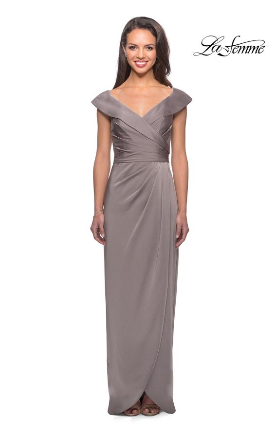 Picture of: Long Jersey Dress with Ruching and Cap Sleeves, Style: 25206, Detail Picture 10