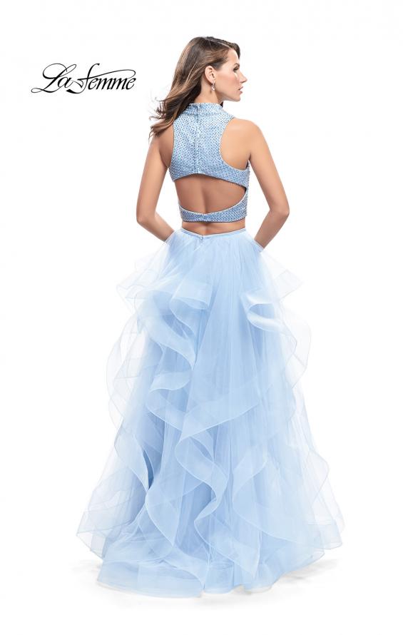 Picture of: Two Piece Ball Gown with Tulle Skirt and Beaded Top in Powder Blue, Style: 26240, Back Picture