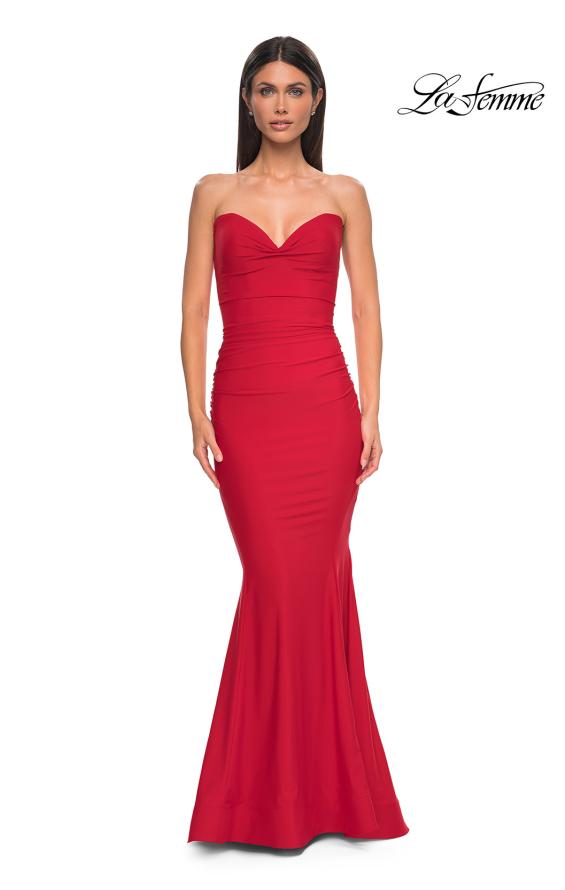 Picture of: Simple Jersey Mermaid Prom Dress with Sweetheart Neckline in Red , Style 32872, Detail Picture 15