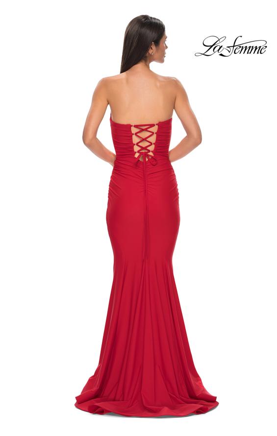 Picture of: Simple Jersey Mermaid Prom Dress with Sweetheart Neckline in Red , Style 32872, Detail Picture 16