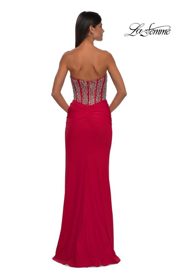 Picture of: Fabulous Prom Dress with Rhinestone Corset Bodice and Simple Skirt in Red , Style: 32669, Detail Picture 18