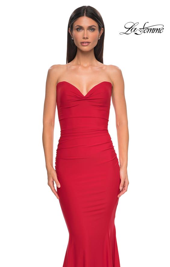 Picture of: Simple Jersey Mermaid Prom Dress with Sweetheart Neckline in Red , Style 32872, Detail Picture 25