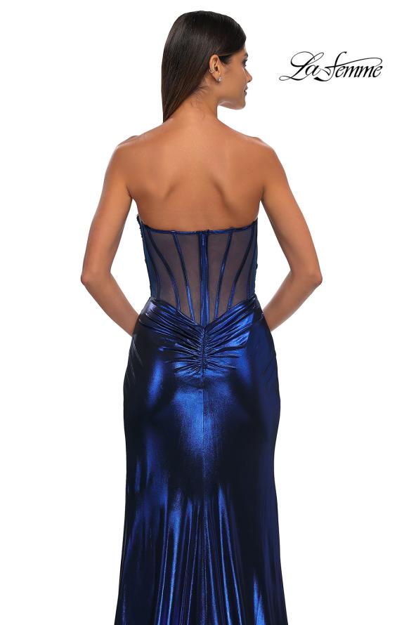 Picture of: Metallic Jersey Dress with Ruching and Sweetheart Top in Royal Blue, Style: 32375, Detail Picture 8