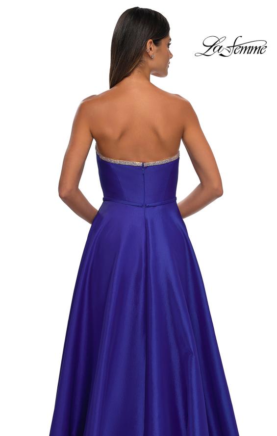 Picture of: A-line Mikado Prom Dress with Rhinestone Neckline in Royal Blue, Style: 33063, Detail Picture 9