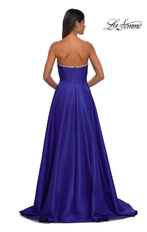 Picture of: A-line Mikado Prom Dress with Rhinestone Neckline in Royal Blue, Style: 33063, Back Picture