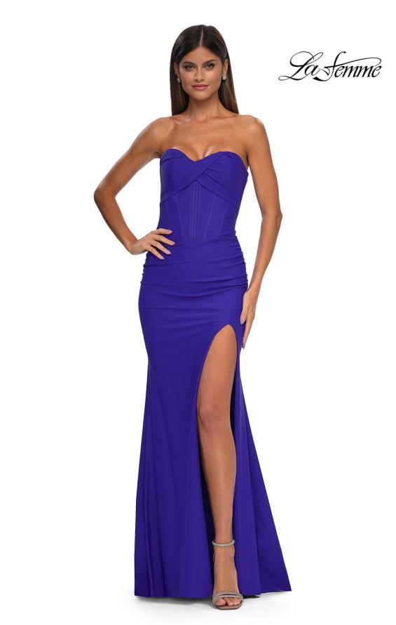 Picture of: Strapless Jersey Evening Dress with Unique Corset Top in Royal Blue, Style: 32843, Detail Picture 3