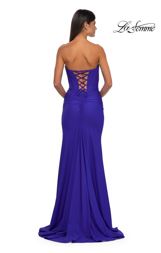 Picture of: Strapless Jersey Evening Dress with Unique Corset Top in Royal Blue, Style: 32843, Detail Picture 4