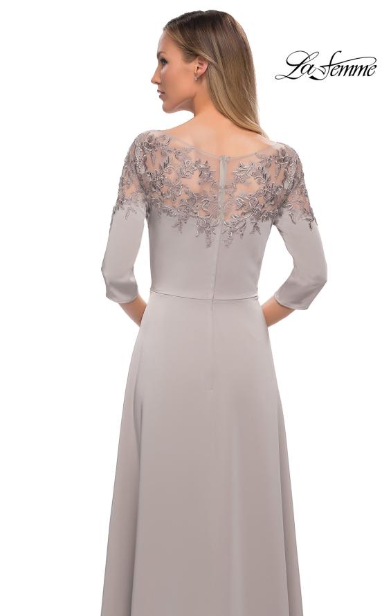 Picture of: Jersey Mother of the Bride Gown with Lace Neckline, Style: 29227, Detail Picture 8