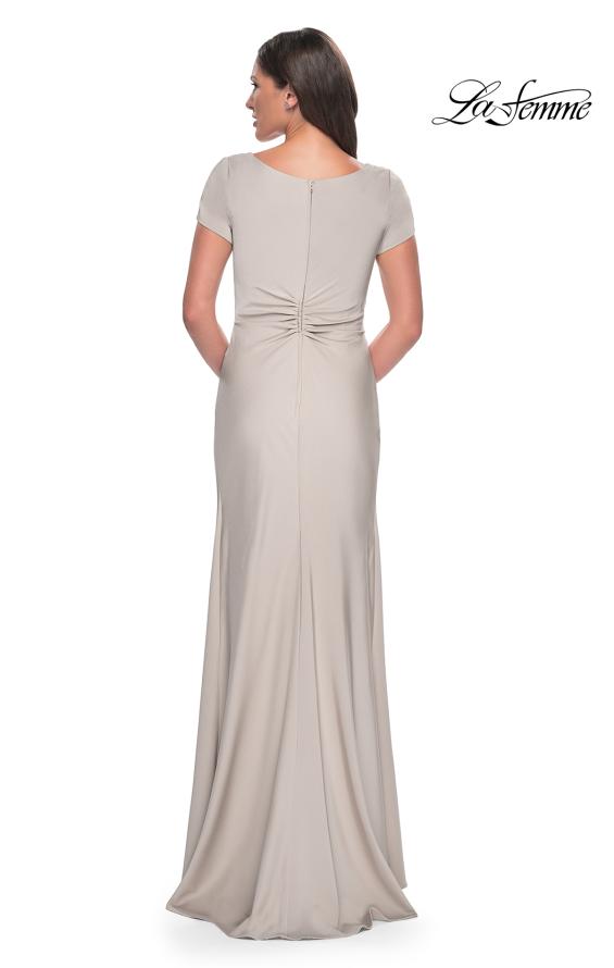 Picture of: Elegant Evening Gown with V Neck and Knot in Silver, Style: 29926, Detail Picture 4