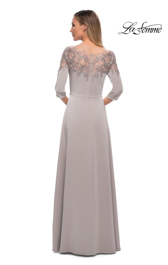 Picture of: Jersey Mother of the Bride Gown with Lace Neckline, Style: 29227, Detail Picture 6