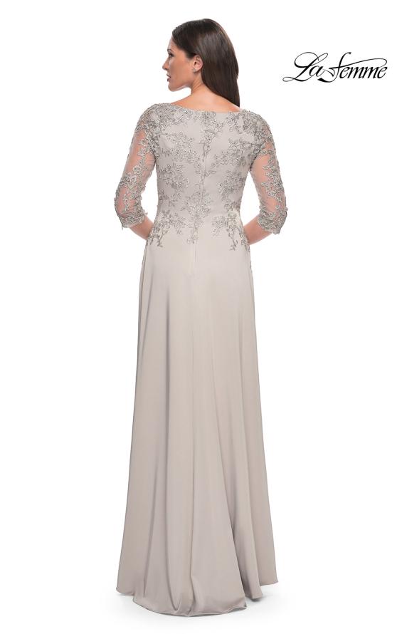 Picture of: Jersey Gown with Boat Neckline and Lace Detailing, Style: 29251, Detail Picture 4