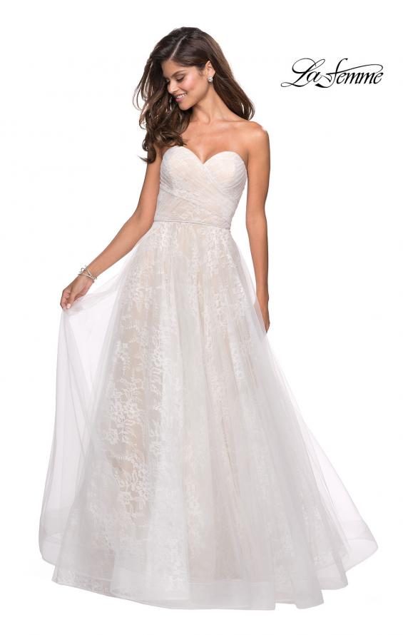 Picture of: Strapless Lace Ball Gown with Sweetheart Neckline in White Nude, Style: 27135, Detail Picture 2