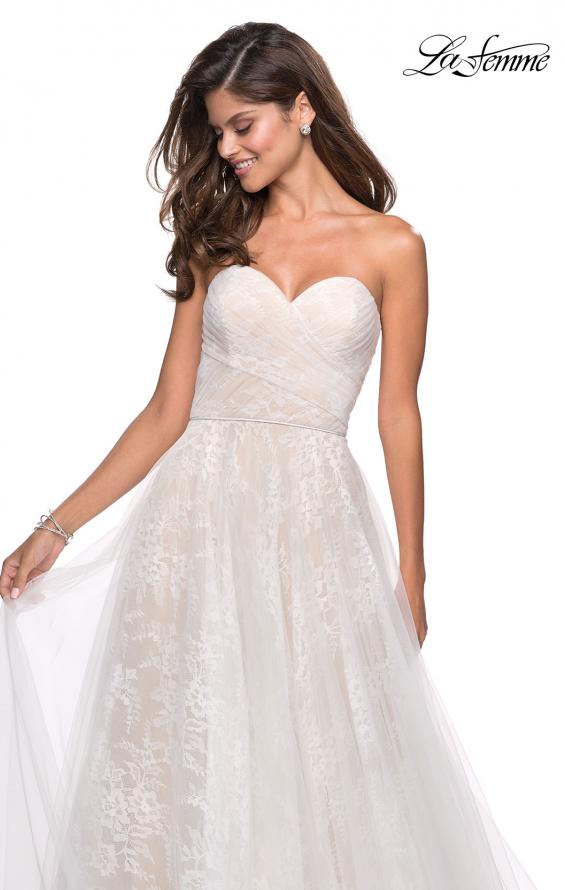 Picture of: Strapless Lace Ball Gown with Sweetheart Neckline in White Nude, Style: 27135, Detail Picture 6