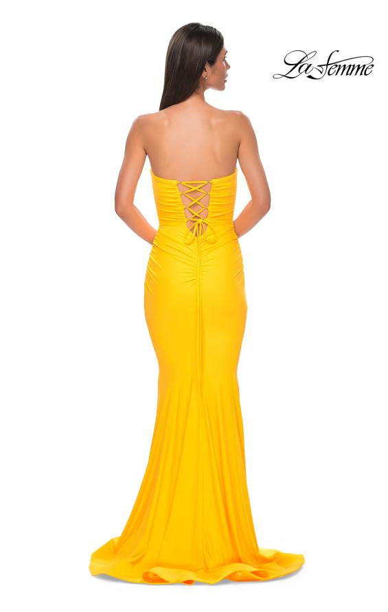 Picture of: Simple Jersey Mermaid Prom Dress with Sweetheart Neckline in Yellow , Style 32872, Detail Picture 14