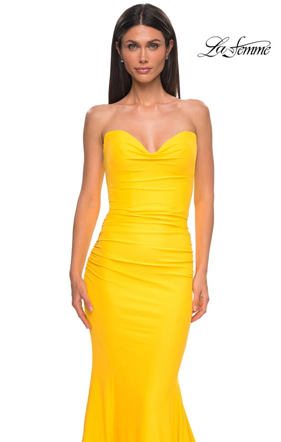 Picture of: Simple Jersey Mermaid Prom Dress with Sweetheart Neckline in Yellow , Style 32872, Detail Picture 23