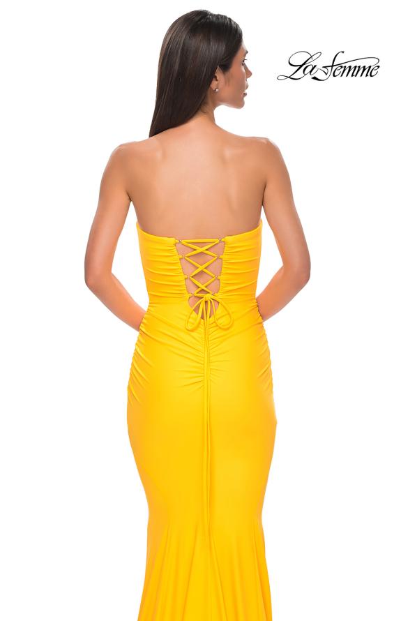 Picture of: Simple Jersey Mermaid Prom Dress with Sweetheart Neckline in Yellow , Style 32872, Detail Picture 24