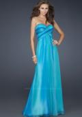 Picture of: Sweetheart Chiffon Dress with Beaded Straps and Train in Blue, Style: 17167, Main Picture