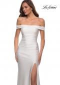 La Femme - 28506 Off Shoulder Tie Low-Cut Open Back Jersey Prom