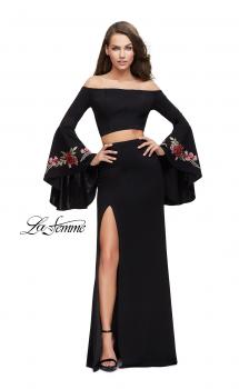 Picture of: Two Piece Off the Shoulder Dress with Long Bell Sleeves in Black, Style: 25741, Main Picture