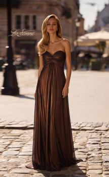 Picture of: Strapless Metallic Prom Dress with Knot Detail in Bronze , Style 33047, Main Picture