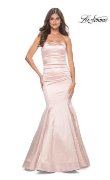 Picture of: Strapless Mermaid Stretch Satin Prom Dress in Champagne, Style: 31980, Main Picture