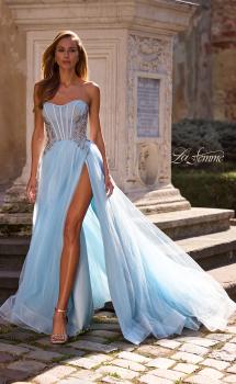 Picture of: Tulle A-line Prom Dress with Beautiful Rhinestone Side Detail in Cloud Blue, Style: 32767, Main Picture