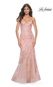 Picture of: Mermaid Sequin and Beaded Embellished Prom Dress in Pastels in Coral, Style: 32333, Main Picture