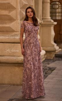 Picture of: Floral Beaded Evening Dress with Sheer Cap Sleeves, Style: 27956, Main Picture