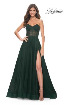 Picture of: Strapless Sweetheart A-Line Corset Prom Dress in Emerald, Style: 31971, Main Picture