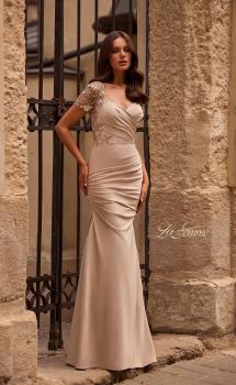 Picture of: Satin Evening Dress with Lace and Scoop Neckline, Style: 27989, Main Picture