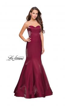 Picture of: Strapless Long Mermaid Prom Dress in Two Tone Satin in Garnet, Style: 25383, Main Picture