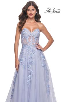 Picture of: Sweetheart Strapless Gown with Beautiful Lace Applique in Light Periwinkle, Style: 32082, Main Picture