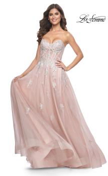 Picture of: Gorgeous Lace A-Line Dress with Rhinestone Lace Details in Mauve, Style: 32111, Main Picture