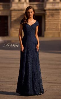 Picture of: Lace Evening Gown with Cap Sleeves and V Neck, Style: 27915, Main Picture