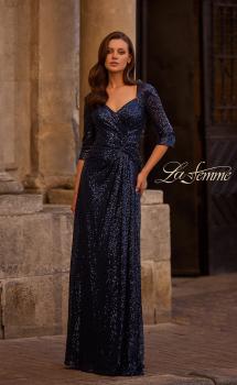 Picture of: Sequin Evening Gown with Knot Detail on Front, Style: 27930, Main Picture