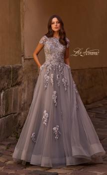 Picture of: Long Tulle Gown with Intricate Lace Detailing, Style: 26907, Main Picture