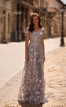 Picture of: Long Lace Evening Dress with Cap Sleeves, Style: 27870, Main Picture