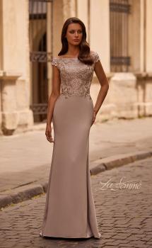 Picture of: Chic Satin Gown with Lace Off the Shoulder Top, Style: 29331, Main Picture